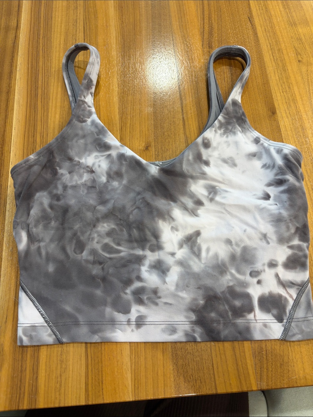 Lulu lemon Women's Gray & mauve Tie-Dye Bralette Tank Top